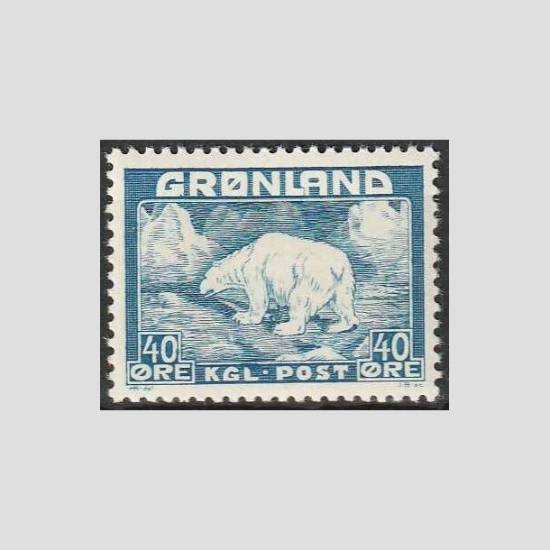 FRIMRKER GRNLAND | 1946 - AFA 27 - Isbjrn - 40 re bl - Postfrisk