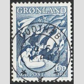 FRIMRKER GRNLAND | 1957 - AFA 39a - Havets Moder - 60 re grligbl - Lux Stemplet Godthb