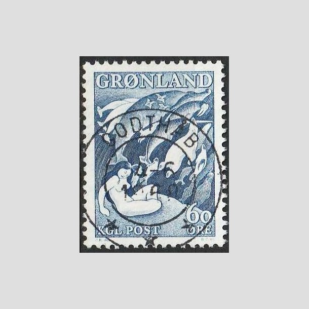 FRIMRKER GRNLAND | 1957 - AFA 39a - Havets Moder - 60 re grligbl - Lux Stemplet Godthb