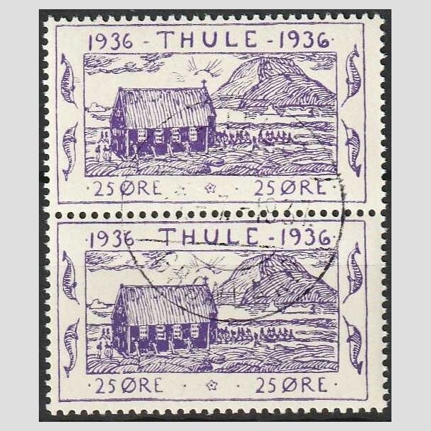 FRIMRKER GRNLAND | 1935-36 - AFA 5 - Thule - 25 re violet i par - Stemplet