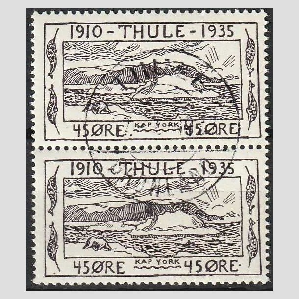 FRIMRKER GRNLAND | 1935-36 - AFA 4 - Thule - 45 re mrkviolet i par - Stemplet