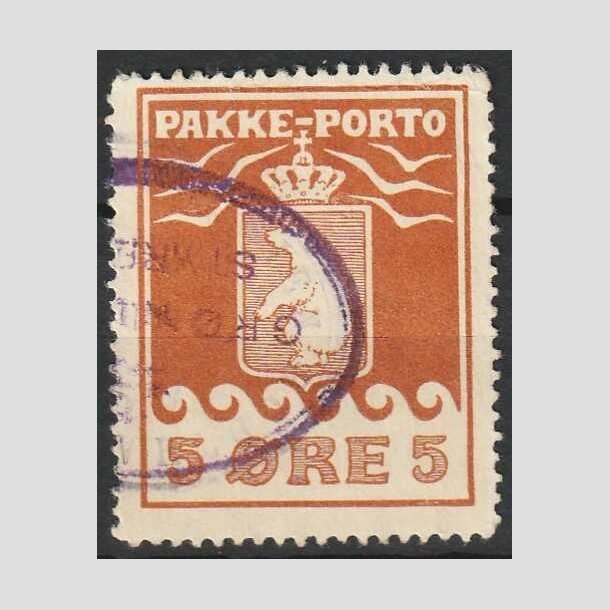 FRIMRKER GRNLAND | 1915 - AFA 6 - PAKKEPORTO 5 RE BRUN - STEMPLET