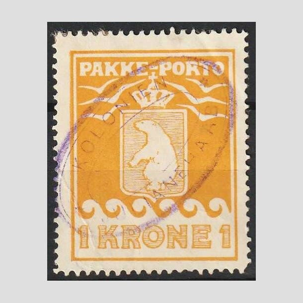 FRIMRKER GRNLAND | 1930 - AFA 11 - PAKKEPORTO 1 KR. ORANGE - STEMPLET