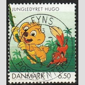 FRIMRKER DANMARK | 2002 - AFA 1309 - Danske tegneserier - 6,50 Kr. Jungledyret Hugo - Pragt Stemplet