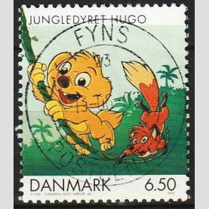 FRIMRKER DANMARK | 2002 - AFA 1309 - Danske tegneserier - 6,50 Kr. Jungledyret Hugo - Pragt Stemplet