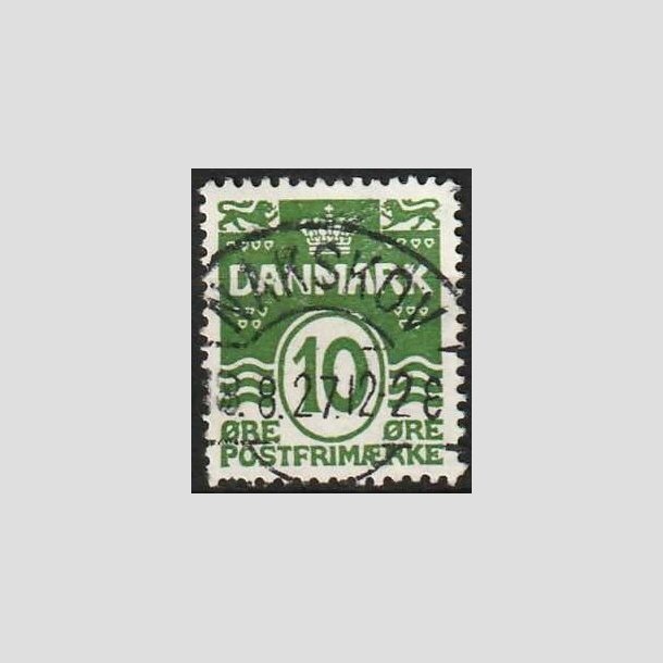 FRIMRKER DANMARK | 1921-22 - AFA 124 - Blgelinie 10 re grn - Lux Stemplet Nakskov