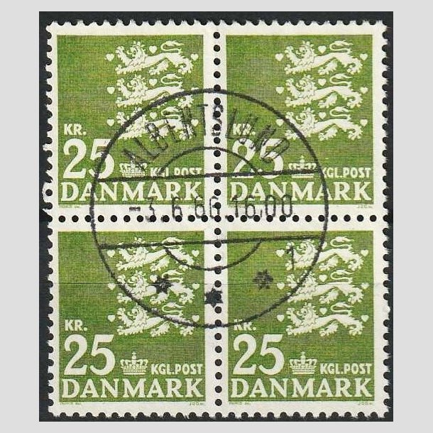 FRIMRKER DANMARK | 1962 - AFA 402 - Rigsvben 25 Kr. grn i 4-blok - Pragt Stemplet Albertslund
