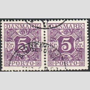 FRIMRKER DANMARK | 1921-25 - AFA 16 - 5 kr. violet i par - Stemplet