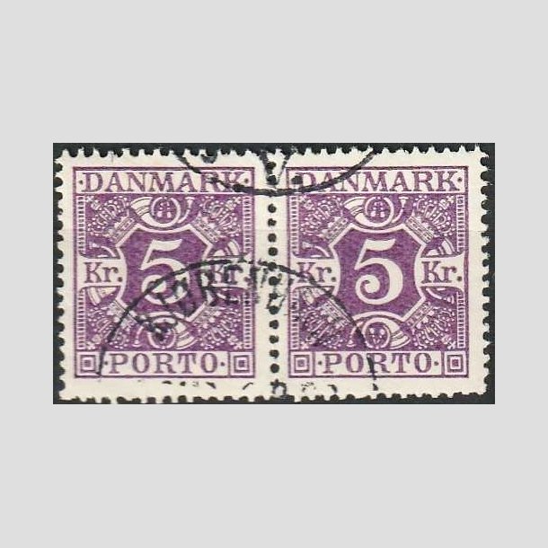 FRIMRKER DANMARK | 1921-25 - AFA 16 - 5 kr. violet i par - Stemplet