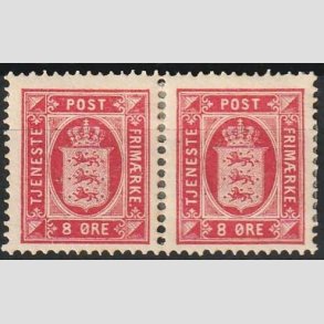 FRIMRKER DANMARK | 1875 - AFA 6 - 8 re rosa i par - Ubrugt