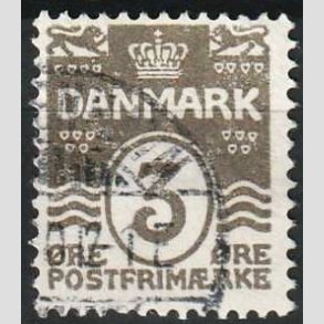 FRIM�RKER DANMARK | 1905-06 - AFA 44x - B�lgelinie 3 �re gr� VARIANT sammenh�ngende M og A - Stemplet