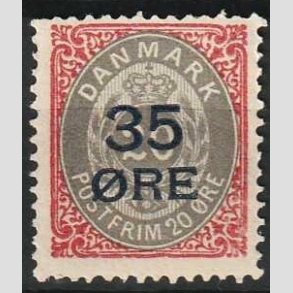 FRIMRKER DANMARK | 1912 - AFA 61 - 35/20 res Provisorier karmin/gr - Ubrugt