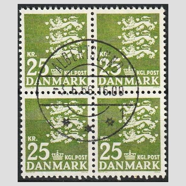 FRIMRKER DANMARK | 1962 - AFA 402 - Rigsvben 25 Kr. grn i 4-blok - Pragt Stemplet Albertslund