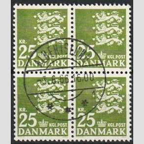 FRIMRKER DANMARK | 1962 - AFA 402 - Rigsvben 25 Kr. grn i 4-blok - Pragt Stemplet Albertslund