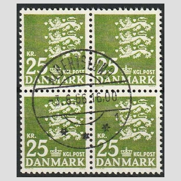 FRIMRKER DANMARK | 1962 - AFA 402 - Rigsvben 25 Kr. grn i 4-blok - Pragt Stemplet Albertslund