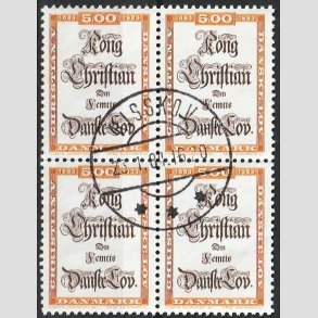 FRIMRKER DANMARK | 1983 - AFA 781 - Danske Lov 300 r. - 5,00 Kr. flerfarvet i 4-blok - Pragt Stemplet Risskov
