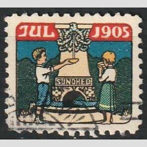 JULEMRKER DANMARK | 1905 - Brn ved kilde - Stemplet