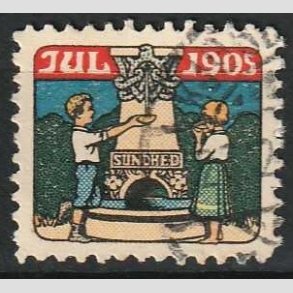 JULEMRKER DANMARK | 1905 - Brn ved kilde - Stemplet