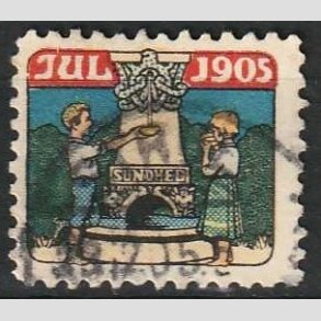 JULEMRKER DANMARK | 1905 - Brn ved kilde - Stemplet