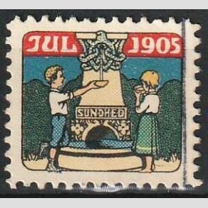 JULEMRKER DANMARK | 1905 - Brn ved kilde - Stemplet