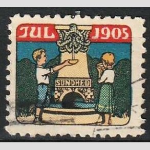 JULEMRKER DANMARK | 1905 - Brn ved kilde - Stemplet