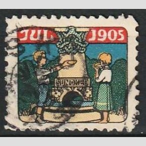 JULEMRKER DANMARK | 1905 - Brn ved kilde - Stemplet