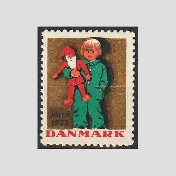 JULEMRKER DANMARK | 1932 - Barn med nisse - Postfrisk