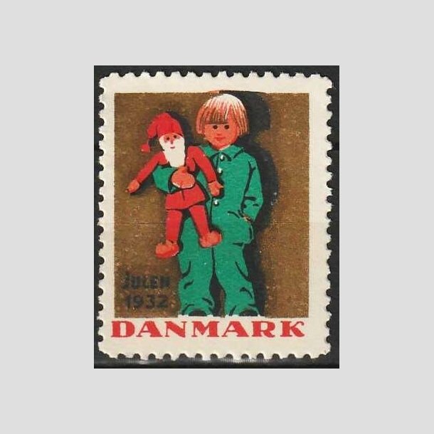 JULEMRKER DANMARK | 1932 - Barn med nisse - Postfrisk