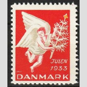 JULEM�RKER DANMARK | 1933 - Engel med juletr� - Postfrisk