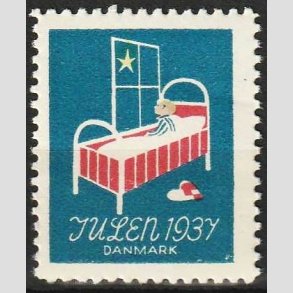 JULEM�RKER DANMARK | 1937 - Barn i seng - Postfrisk