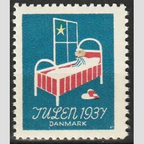 JULEM�RKER DANMARK | 1937 - Barn i seng - Postfrisk