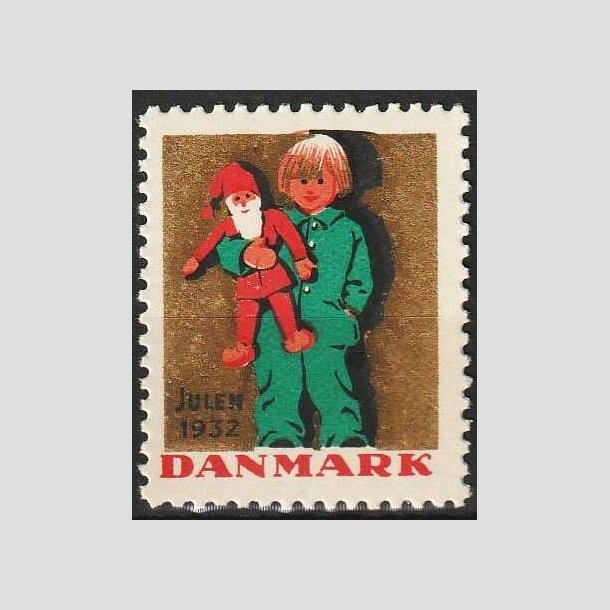 JULEMRKER DANMARK | 1932 - Barn med nisse - Postfrisk