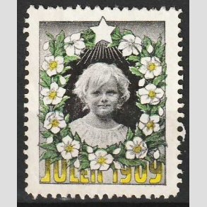 JULEM�RKER DANMARK | 1909 - Barnehoved - Ubrugt