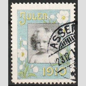 JULEM�RKER DANMARK | 1910 - Barnehoved - Stemplet