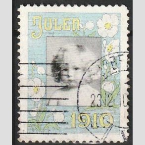 JULEM�RKER DANMARK | 1910 - Barnehoved - Stemplet