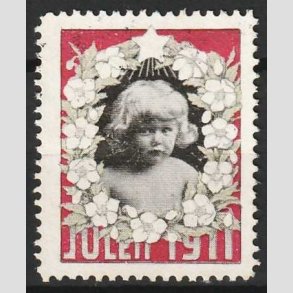 JULEM�RKER DANMARK | 1911 - Barnehoved - Ubrugt