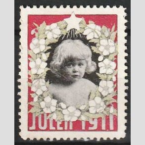 JULEM�RKER DANMARK | 1911 - Barnehoved - Ubrugt