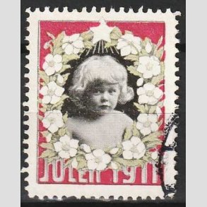 JULEM�RKER DANMARK | 1911 - Barnehoved - Stemplet