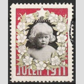 JULEM�RKER DANMARK | 1911 - Barnehoved - Stemplet