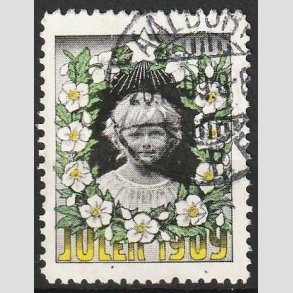 JULEM�RKER DANMARK | 1909 - Barnehoved - Stemplet