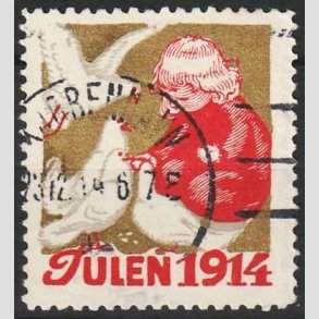 JULEM�RKER DANMARK | 1914 - Barn og Duer - Stemplet