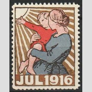 JULEM�RKER DANMARK | 1916 - Mor og barn - Postfrisk