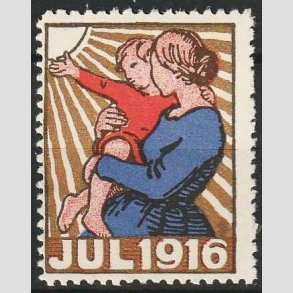 JULEM�RKER DANMARK | 1916 - Mor og barn - Postfrisk