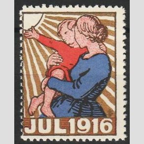 JULEM�RKER DANMARK | 1916 - Mor og barn - Postfrisk