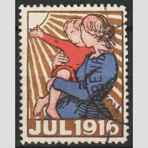 JULEM�RKER DANMARK | 1916 - Mor og barn - Stemplet
