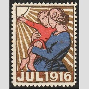 JULEM�RKER DANMARK | 1916 - Mor og barn - Ubrugt