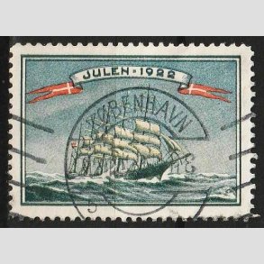 JULEM�RKER DANMARK | 1922 - Skoleskibet K�benhavn - Lux stemplet
