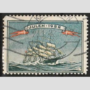 JULEM�RKER DANMARK | 1922 - Skoleskibet K�benhavn - Stemplet