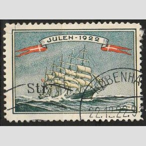 JULEM�RKER DANMARK | 1922 - Skoleskibet K�benhavn - Stemplet