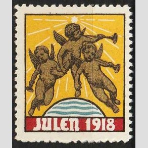 JULEM�RKER DANMARK | 1918 - Engle bl�ser basun - Postfrisk
